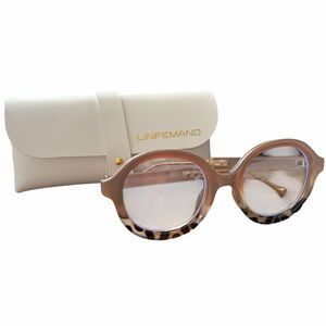 Beige Tortoiseshell Round Sunglasses with Case